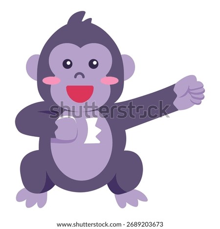 This chest beating illustration is suitable for animal especially Gorilla.