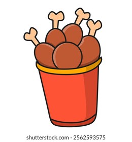 this is chicken fried in the cup illustration