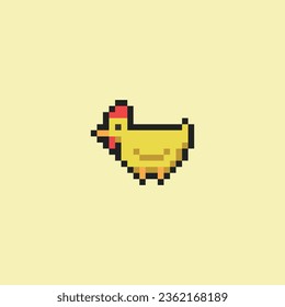 this is chicken icon in pixel art with simple color and white background this item good for presentations,stickers, icons, t shirt design,game asset,logo and your project.