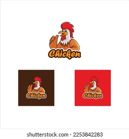Das ist ein Huhn-Logo mit eleganter Farbe
