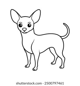 this is a Chihuahua line art on white background, vector illustration.