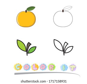 este es un vector de color de frutas para niños frutas colorear juego educativo
