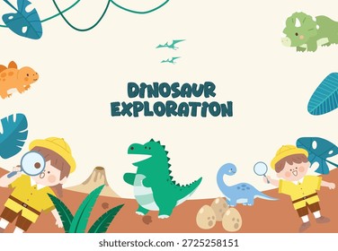 Dies ist ein Kinder Dinosaurier Erfahrung Banner Design.