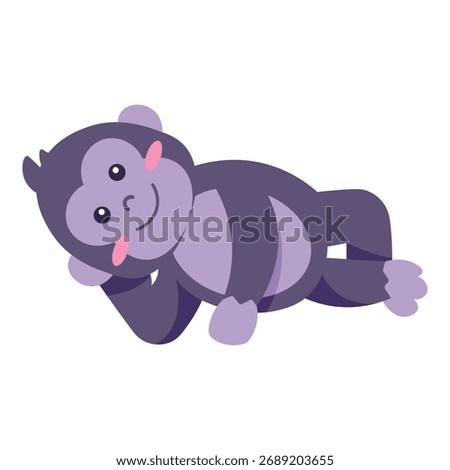 This chilling gorilla illustration is suitable for animal especially Gorilla.