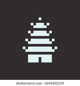 this is chinese architecture icon in pixel art with white color and black background this item good for presentations,stickers, icons, t shirt design,game asset,logo and your project.