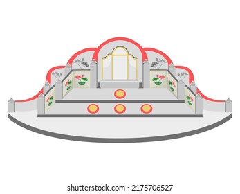 Dies ist ein chinesischer Friedhof der Ort, wo der Körper eines Mitglieds in der Familie, die weg Vektorgrafik in Farbversion