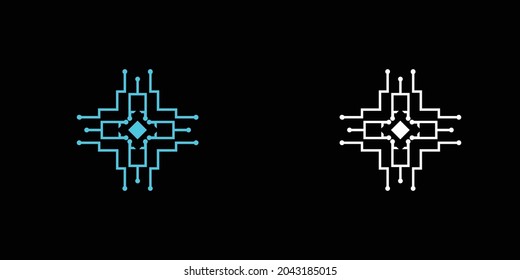 This is Chipset Technology logo design with squared in the middle
