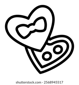 This Chocolate heart box icon is suitable for Valentine, Wedding, Romance, etc.