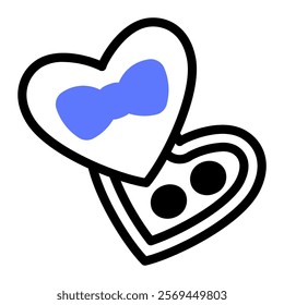 This Chocolate heart box icon is suitable for Valentine, Wedding, Romance, etc.