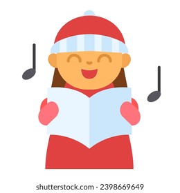 This Christmas Carol icon is suitable for The Birth of Jesus or Christmas, Religion, Christian, etc.