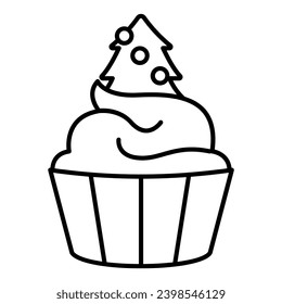 This Christmas Cupcake icon is suitable for The Birth of Jesus or Christmas, Religion, Christian, etc.