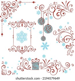this is a 
Christmas Ornate Swir vector template 