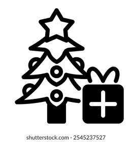 This Christmas tree icon is suitable for Christmas the Birth of Jesus Christ.