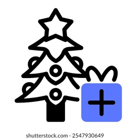 This Christmas tree icon is suitable for Christmas the Birth of Jesus Christ.