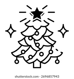 Este icono del árbol de Navidad es adecuado para la fiesta de Navidad.