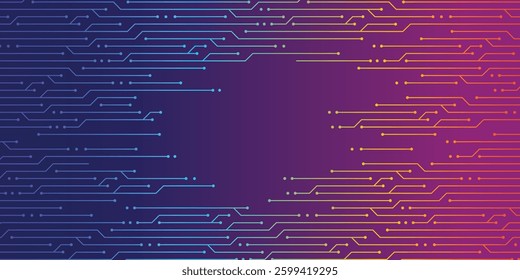 This is Chromatic Circuit of Technology Background. Technology industrial and business illustration. Cool design for presentation or banner background with middle copy space.
