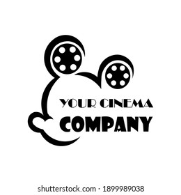 Este es el logo de la industria cinematográfica en la pizarra de arte blanco