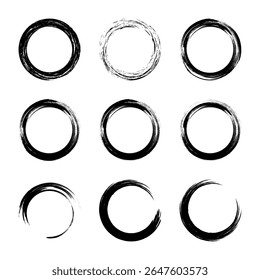 Dies ist ein Circle Brush Volume 1, Circle Brush Vektor, Schwarz und Weiß, Komplettpaket