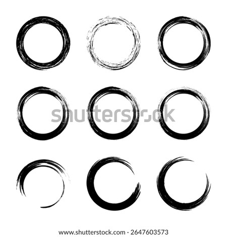 This is a Circle Brush Volume 1, Circle Brush vector, Black and white, full pack