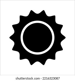 Este símbolo de icono de estrella de círculo está en un estilo sencillo y sobre fondo blanco.