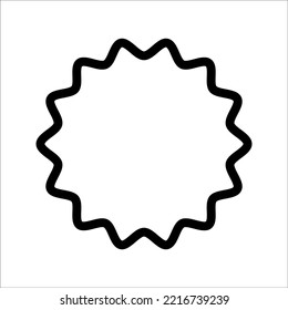 This circle starburst icon symbol is in simple style and on white background.