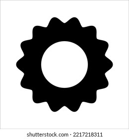 This circle starburst icon symbol is in simple style and on white background.