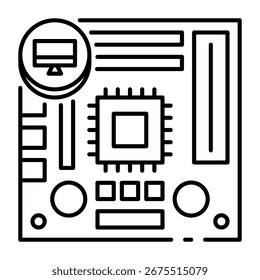Este ícone da placa de circuito é adequado para o componente Computador.