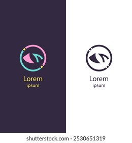 This circular abstract logo features a unique, modern design ideal for technology, innovation, or consulting brands. Its clean lines and dynamic shapes convey movement and creativity.