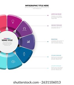 This circular infographic template is a modern business diagram for clear data presentation. The cyclical design of this diagram helps visualize steps and information in your infographic template.