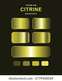 This citrine gradient icon set includes shiny gold buttons in different sizes. Ideal for web design, mobile app interfaces, and digital projects requiring a premium look.