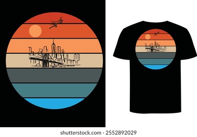 This is city t-shirt designs, moon is light show, concept are fashionable.