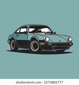 This classic car illustration captures the timeless appeal of vintage automobiles. Its sleek lines and retro details evoke a sense of nostalgia and admiration for automotive design