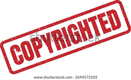 This classic red stamp communicates the legal status of work that is officially registered and protected. Suitable for asserting intellectual ownership.