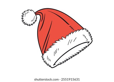 This classic Santa hat icon is perfect for adding a touch of holiday cheer to your designs. Use it for cards, invitations, website graphics, or any creative project.