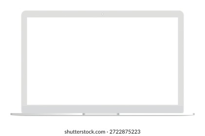 Esta maquete de laptop em argila apresenta um design elegante e minimalista com uma tela em branco, ideal para exibir sites, aplicativos ou conteúdo digital.