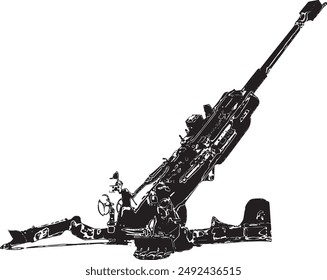 This clean, detailed illustration showcases a firearm with precision and clarity. Ideal for use in graphic design, marketing materials, and themed projects.