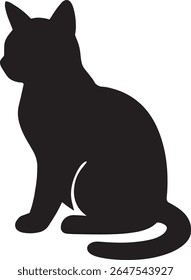 This is a clean, graphic silhouette of a cat sitting.