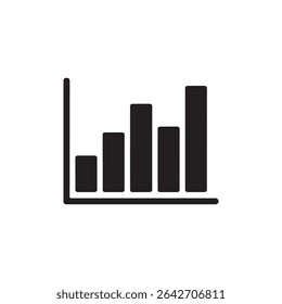 This clean image displays a simple black bar graph, illustrating growth trends. Perfect for presentations, reports, or data visualization projects. Isolated on a white background.