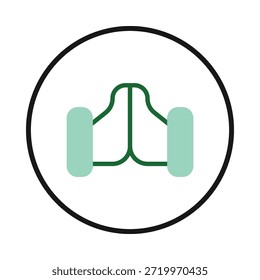 This clean and minimalist icon represents a futuristic hoverboard, showcasing a vision of modern personal transportation. Its simple design and rounded frame make it easily recognizable and