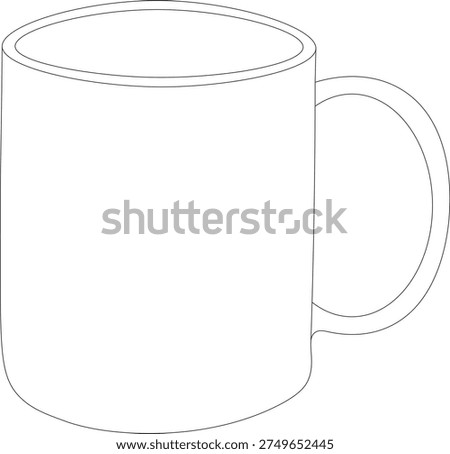 This clean and minimalist line art vector illustration features a classic coffee mug designed in a simple outline style. The artwork highlights the shape of a standard mug commonly used for serving coffee, tea, and other hot beverages. With smooth and precise lines, the illustration represents everyday drinkware used in homes, offices, cafes, and restaurants. Its minimal design makes it perfect for a wide range of creative uses including café branding, menu design, kitchen graphics, beverage icons, restaurant websites, and promotional materials. The outline style provides a modern and professional appearance that works well in both digital and print projects. Because it is created in scalable vector format, the illustration can be resized without losing quality, making it suitable for icons, infographics, packaging, and social media graphics. This artwork visually communicates coffee culture, comfort, and daily beverage enjoyment in a simple and elegant way.