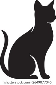 This is a clean, minimalist silhouette of a cat sitting.