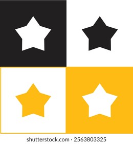 This is a clean and minimalistic design featuring a grid of star symbols in black, white, and yellow. Its bold contrast and geometric simplicity make it ideal for modern design projects.