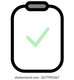 Este icono limpio y moderno representa una tarea completada o un informe de proyecto exitoso. Perfecto para presentaciones, paneles e informes de negocios.