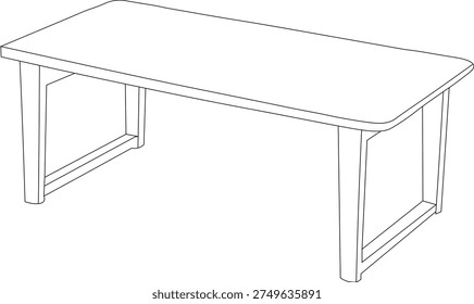 This clean and modern line art vector illustration features a simple table design drawn in a minimal outline style. The illustration represents furniture used in homes, offices, classrooms, and workspaces. With smooth and precise lines, the table structure highlights a contemporary desk suitable for multiple purposes such as studying, working, dining, or organizing daily tasks. The minimal outline style makes this illustration highly versatile for use in interior design concepts, furniture catalogs, home decoration websites, office workspace graphics, and educational materials. It can also be used in infographics, presentations, icons, and digital or print design projects. The vector format ensures that the artwork is fully scalable without losing quality, making it suitable for both small icons and large promotional graphics. This illustration visually communicates simplicity, functionality, and modern furniture design in a professional and elegant way.