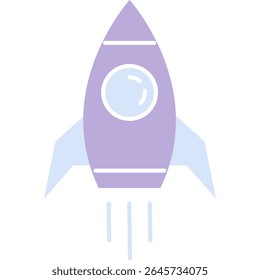  Esta ilustração limpa e moderna do vetor do foguete é ótima para a exploração espacial, crescimento do negócio, ou projetos temáticos da tecnologia, adequados para fundos ou elementos da web.
