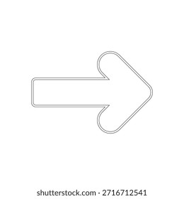 Este es un gráfico de contorno limpio de una flecha que apunta a la derecha. Es perfecto para las interfaces de usuario, los menús de navegación y la indicación de dirección en varios diseños digitales.