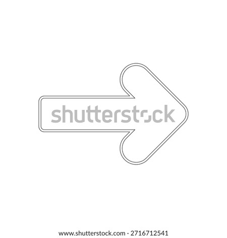 This is a clean outline graphic of an arrow pointing to the right. It's perfect for user interfaces navigation menus and indicating direction in various digital designs.