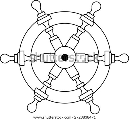 This clean and professional vector outline illustration showcases a traditional ship's steering wheel, rendered with minimalist black lines against a white background. Designed to represent themes of maritime navigation, leadership, and coastal lifestyle, this versatile sports graphic is perfectly tailored for the yachting, travel, and home decor industries. The design focuses on the iconic symmetrical silhouette, ensuring immediate recognition as a universal symbol for nautical adventure and directional control. The technical file is engineered with flawlessly smooth paths and closed loops, making it an ideal choice for precision crafting hardware like Cricut or Silhouette machines to produce beach-themed car decals, personalized boat signage, and custom heat transfer designs for maritime apparel. Conceptually, the imagery represents the spirit of exploration and the courage to chart a new course across the high seas. It serves as a high-value asset for naval academy logos, nautical-themed party invitations, and digital icons for mobile logistics applications. The master craftsmanship of the vector paths guarantees clarity at any scale, from tiny promotional pins to expansive billboard graphics, providing a sophisticated and classic visual for any project related to recreation and the high-energy spirit of sailing, capturing the essence of the sea with a polished and contemporary artistic finish.