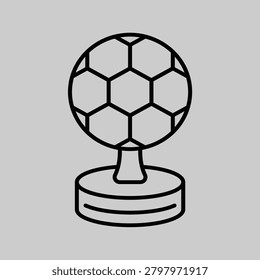 This clean, scalable vector icon of a soccer trophy possesses immense commercial value due to its universal recognition and versatility. It can be effortlessly integrated into a wide range of marketing materials, branding, web interfaces, and event promotions, catering to the global passion for football.