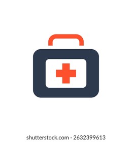 This is a clean and simple icon that effectively depicts a first aid kit, which symbolizes crucial aspects of workplace safety as well as emergency preparedness that are essential in any environment